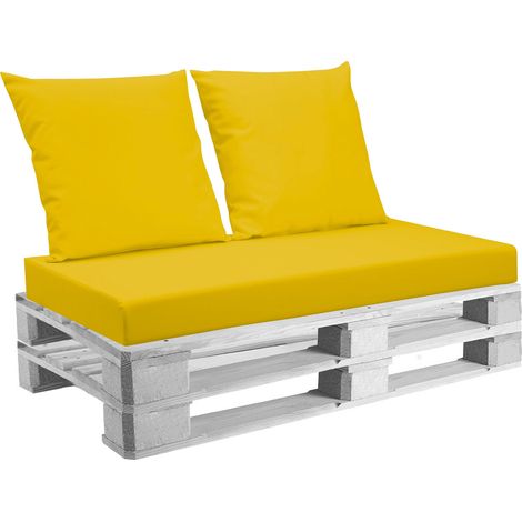 Cuscini per Pallet 120x60 cm Seduta e Schienale in Similpelle Mariotti Belem Giallo (1/5)