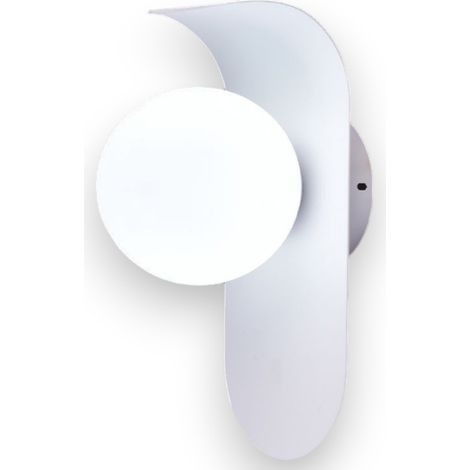 Applique da parete moderno lampada da muro decorativa in metallo bianco con sfera in vetro per camera da letto soggiorno G9 (1/5)