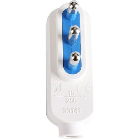 Spina Elettrica Salvaspazio Laterale 2P+T 16A 25V Max 1500W Bianco (1/3)