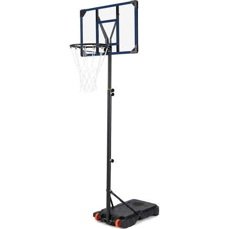 COSTWAY Canestro da Basket da Esterno,Altezza Regolabile 206-273,5 cm,Base Riempiibile con Ruote (1/5)