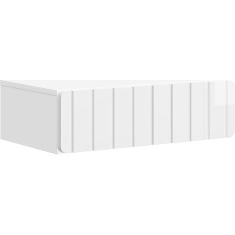 Wandmontierter Beistelltisch Hochglanz Weiß 59 x 34,5 x 17 cm vidaXL