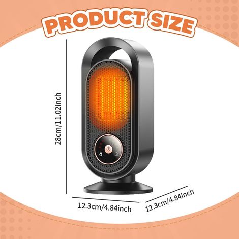 Riscaldatore elettrico, termoventilatore a risparmio energetico da 1500 W, termoventilatore per bagno, piccolo riscaldatore ausiliario, protezione antiribaltamento a 45°, 3 impostazioni di calore, cas (1/4)
