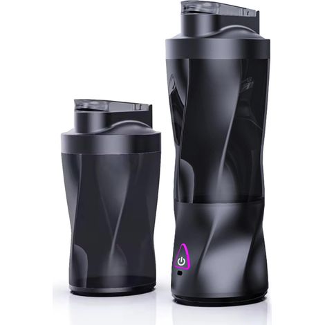 Frullatore portatile: potente motore da 360 W, per uso domestico 【Nero】, batteria a lunga durata da 6000 mAh, succhi di frutta freschi/frullati, senza BPA per frullati e ghiaccio (1/5)