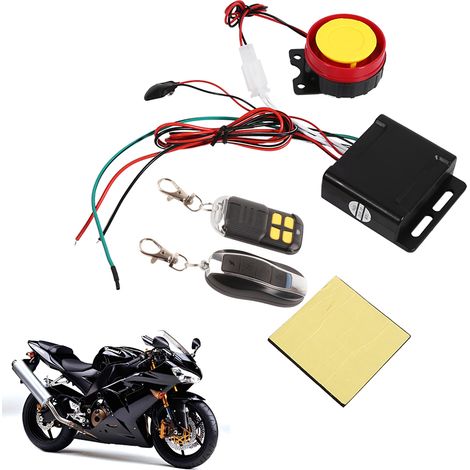 Alarme antivol 12V pour voiture et moto (double télécommande avec fil anti-coupure) (1/4)
