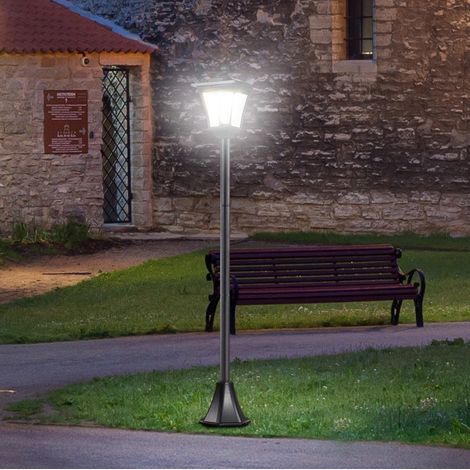 Lampione solare da giardino con LED nero 18 x 18 x 160 cm (1/5)