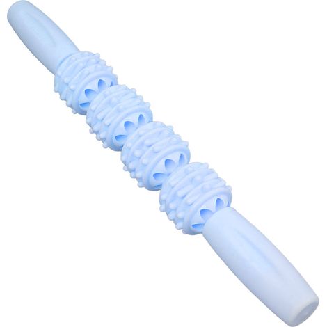 Bâton de massage musculaire portable bleu pour points de déclenchement, thérapie corporelle anti-courbatures, rouleau manuel de soulagement des douleurs (1/5)