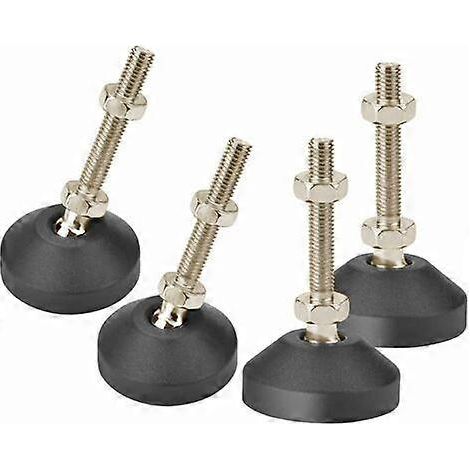 Pieds réglables en acier inoxydable, paquet de 4, vis réglables robustes M10 x 80 mm avec écrous en T, adaptés aux meubles, antidérapants, inclinaison de 30 degrés, rotation à 360 degrés. (1/5)