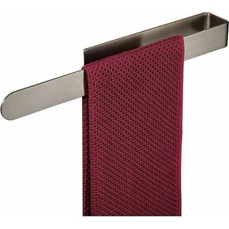 Toallero de baño, soporte autoadhesivo de acero inoxidable, no requiere taladrar, apto para baños y cocinas, 37 cm (1/5)