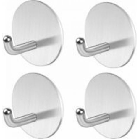 4 Pièces Crochet Adhesif Mural Acier Inox,Accroche Serviette Salle de Bain Patères Crochet Mural Sans Percer Crochet Cuisine Crochet Porte Accroche Torchon Crochet Adhésif (1/5)