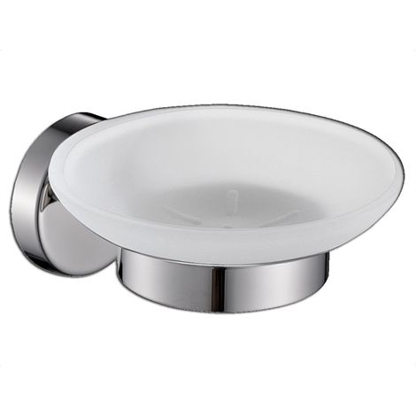 Portasapone PLUVIA PRO in vetro e acciaio inox