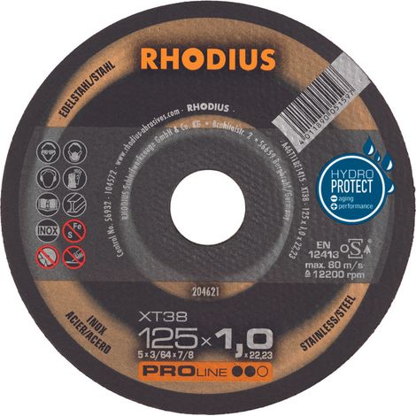 Rhodius Disco de Corte XT38 205602, diámetro 125 mm, 1 Unidad