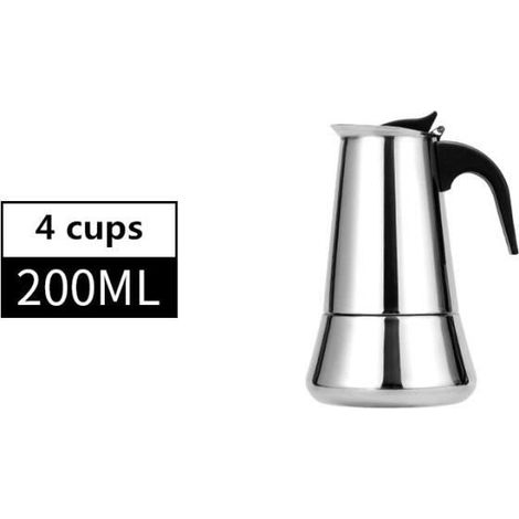 Kaffeemaschine, achteckige Edelstahl-Kaffeemaschine, großes Fassungsvermögen 600 ml, 12 Tassen, für Espresso, Mokka, - Typ 4 Tassen-200 ml-B (1/4)