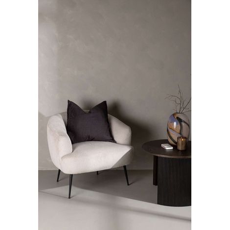 Derry fauteuil velours côtelé blanc.