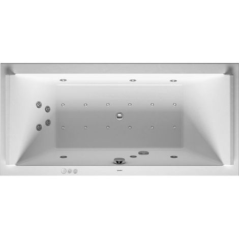 Baignoire Bain à remous rectangulaire STARCK 174 l 180x80 blanc, 2 dossiers Combi-Syst P