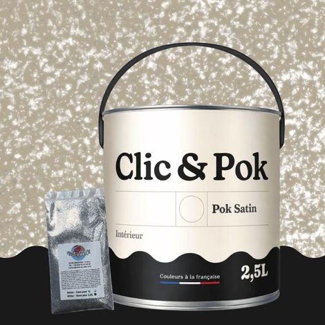 Peinture Effet Pailleté pour Murs & Plafonds - POK PAILLETTE - 2,5L - Lin Foncé (1/4)