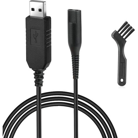 USB Charger Cable, Razor Charging Cable, 15 V Power Cables with Small Brush Compatible with One Blade Electric Trimmer QC5115 QC5120 HQ560 HQ586 HQ568 HQ6070 HQ6071 (1/5)