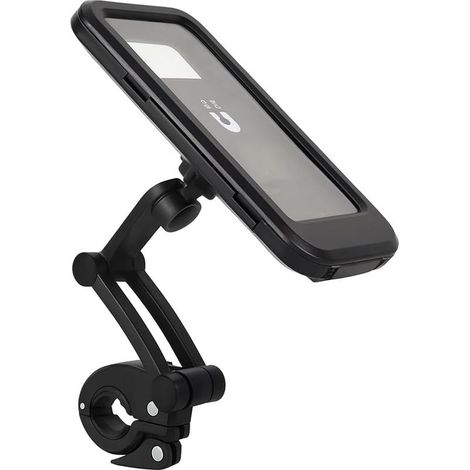 Support de téléphone étanche pour vélo et moto – Rotation à 360° – Fixation sur guidons de 22 à 28 mm – écran tactile toujours fonctionnel – Compatible GPS et Face ID (1/5)