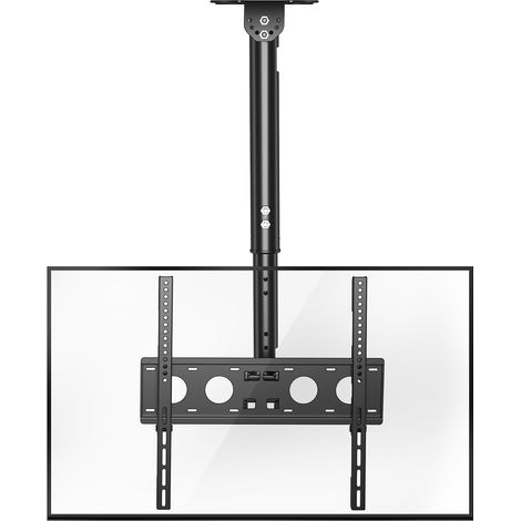 Support TV Plafond Mouvement Complet pour Plupart téléviseurs 26-65 Pouces, Support TV Suspendu pivotant inclinable réglable Hauteur, supporte 45kg, VESA 400x400 mm (1/5)