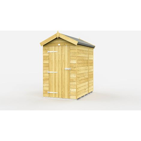 4 x 5 Feet Apex Shed - Single Door Without Windows - Wood - L158 x W118 x H217 cm