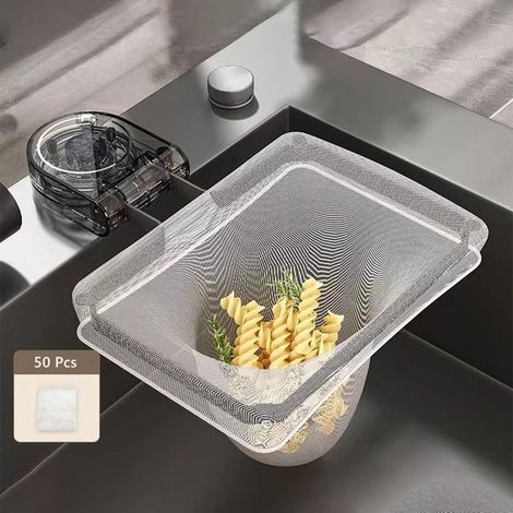 1+50 Tamis évier, Support pliable, Ventouse silicone, Porte-serviettes, Cuisine salle de bain