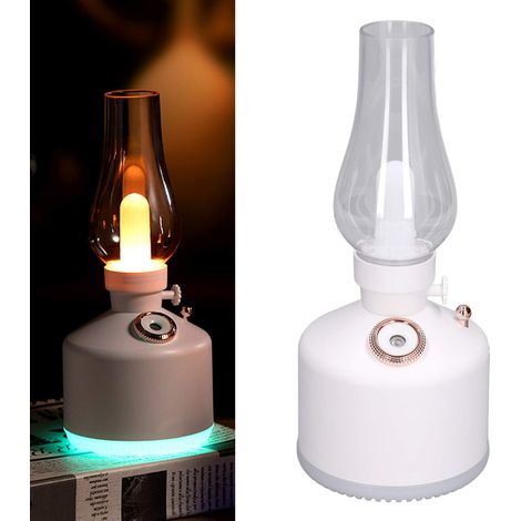 LED-Luftbefeuchter mit Kerzenlichteffekt, USB-aufladbar, farbenfroher Retro-Luftbefeuchter mit Timer, 280 ml, Tisch- oder Nachttisch-Luftbefeuchter mit Umgebungslicht (1/5)