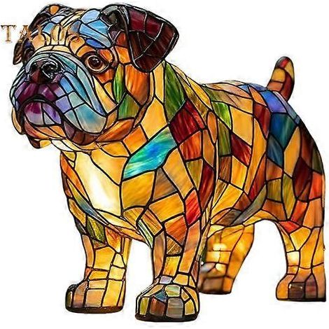Lampe de nuit LED à lumière douce et non éblouissante, en forme de bouledogue ou de teckel, amusante et adorable. Taille : 20 cm de diamètre. (1/4)