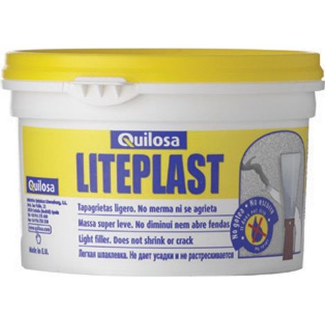 QUILOSA liteplast masilla 250ml. blanca , Pasta reparadora Liteplast. 
- Tarro de 250 ml.
- Color Blanco
- Lista para usar, de fácil aplicación.
- Rellena, repara grietas fisuras y