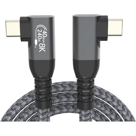 Câble de transfert de données USB4 coudé de type C, charge rapide USB C PD240W, 1,5 m (1/5)