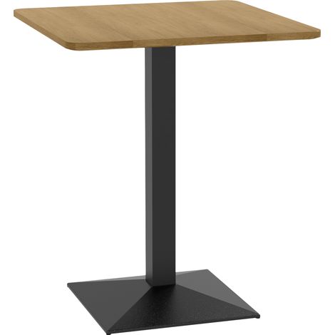 Esstisch Quadratischer Küchentisch für 2 Personen Esszimmertisch mit Holzoptik Stahlbasis 70 x 70 x 75 cm Dunkelbraun