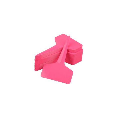 100 etiquetas de plástico rosa impermeables para plántulas, 10 x 6 cm, para huertos de exterior. - Crezuo