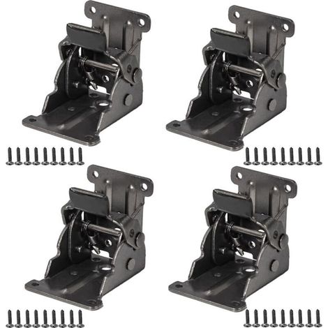 Charnière pliante autobloquante 4 pièces – Tôle d'acier inoxydable – Angle de pliage 0-90° – Charge élevée – Vis de montage incluses (1/5)