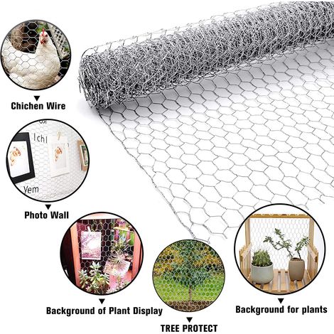 Unho – Grillage rigide 1m x 25m – Maille souple en fer avec revêtement de zinc – Pour enclos animaux, volières, potagers (1/5)