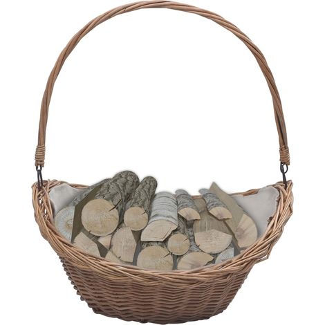 Panier à bois de chauffage avec poignée 57x46,5x52 cm Marron (1/5)