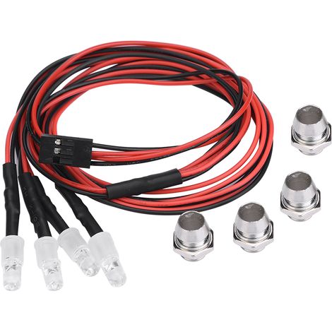 4 pièces de LED RC 5mm pour phares de voiture modèle 1/10 (blanc 13 et rouge) (1/5)