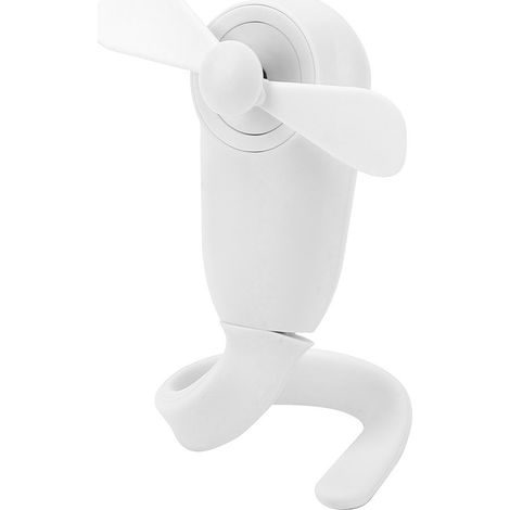 Ventilateur électrique portable polyvalent, petit, rechargeable par USB, multifonctionnel, blanc (1/5)