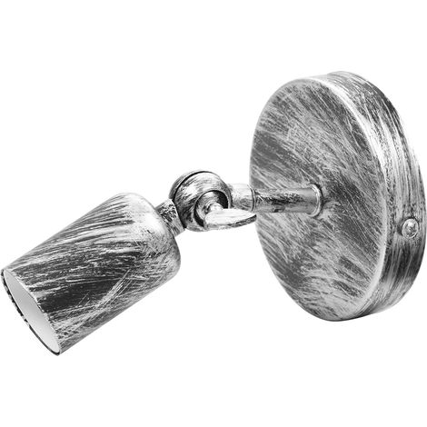Retro-Wandleuchte aus Metall, Flurleuchte für Bar oder Café, Wandlampe mit E27-Fassung, 90–260 V, 15,5 cm, silber, inkl. Montagematerial (1/5)