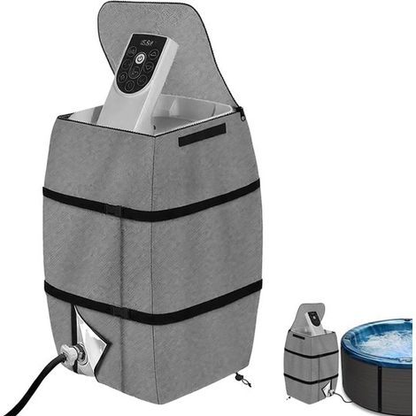 Abdeckung für Whirlpoolpumpen,aufblasbare Abdeckung für Whirlpoolpumpen,passend für verschiedene Marken für Außenbäder/Pools (grau)