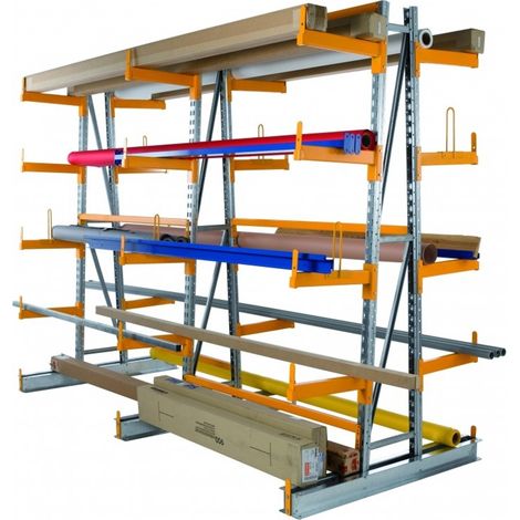 PROVOST - Rayonnage cantilever Provost - Simple face 4 bras - Stockage acier pour charges longues (130x80x210 cm) (1/3)