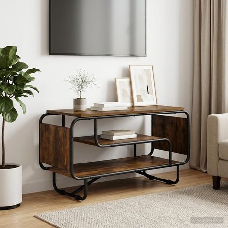 vidaXL Supporto TV 80 x 36 x 45 cm Rovere Fumo Legno ingegnerizzato