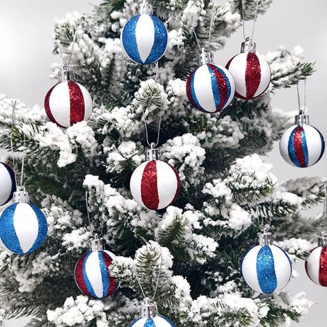 Boule De Décoration De Noël - 12 Pièces Boules Suspendues En Plastique Diamètre 5 Cm - Pour Arbre De Noël Table Et Intérieur (1/5)