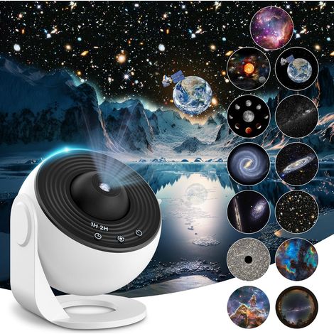 Proyector de estrellas de planetario, proyector de galaxias de techo, luz nocturna Galaxy Nova para niños, proyector de cielo estrellado realista con 12 discos de película, decoración para dormitorio