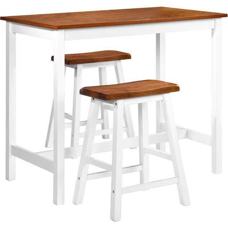Maison Exclusive - Set Tavolo da Bar e Sgabelli 3 pz in Legno Massello (1/5)
