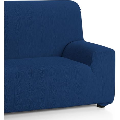 1 Housse de canapé élastique 4 places,jacquard,bleu marine,220 à 260 cm,salon