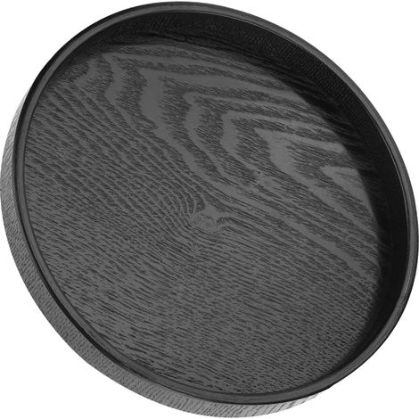Plateau de service rond en bois massif pour thé, café, en-cas et repas, 24 cm. (1/5)