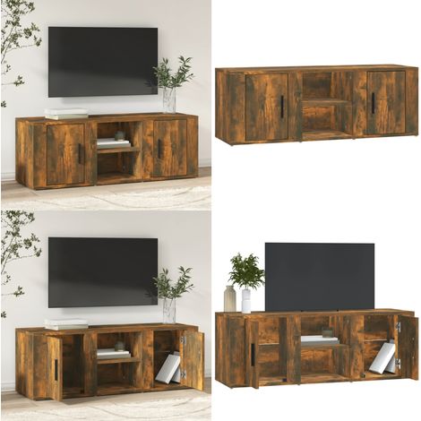 TV-Schrank Räuchereiche 100x31,5x35 cm Holzwerkstoff - TV-Schrank Räuchereiche - TV-Schrank Holz (1/5)