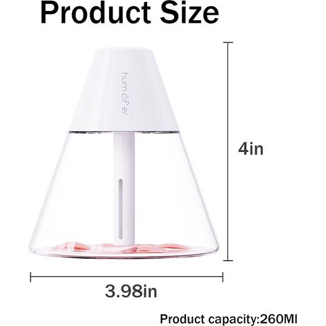 Mini humidificateur de bureau 260ml, USB, brume, design volcan mignon avec LED froide silencieuse (1/5)