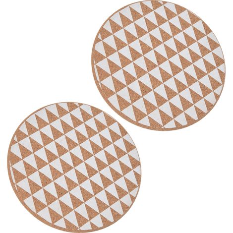 2 pièces Sous-verres en Liège Design Sécurisé Épais Style Rustique Pratique pour Cuisine Déco Bois Triangle (1/5)