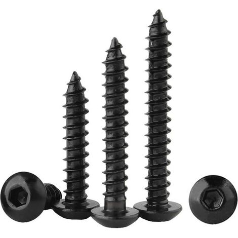 10/20/30 pièces M3 M4 M5 M6 Longueur 6–40 mm Vis à tête ronde hexagonale étirée en acier au carbone, (1/2)