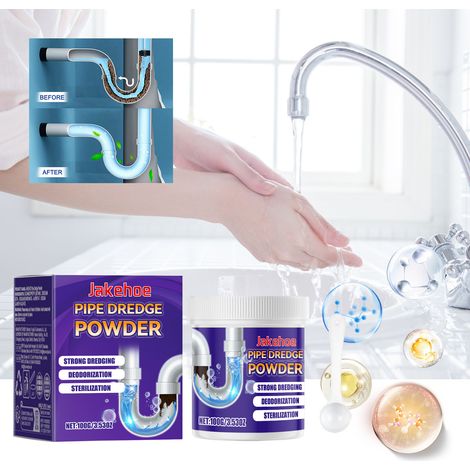 Abflussreinigungspulver für Küche und Bad – Verstopfungshemmendes, desodorierendes und rohrreinigendes Pulver – 100 g + Löffel -- BIEMMEDUE (1/5)