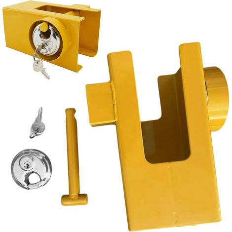 Antivol de remorque Antivol d'attelage à boule haute sécurité pour voiture et caravane Antivol de sécurité robuste en acier inoxydable pour bateau, camionnette, remorque à outils (1/5)